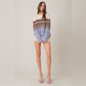 By Anthropologie Striped Knit Sweater S